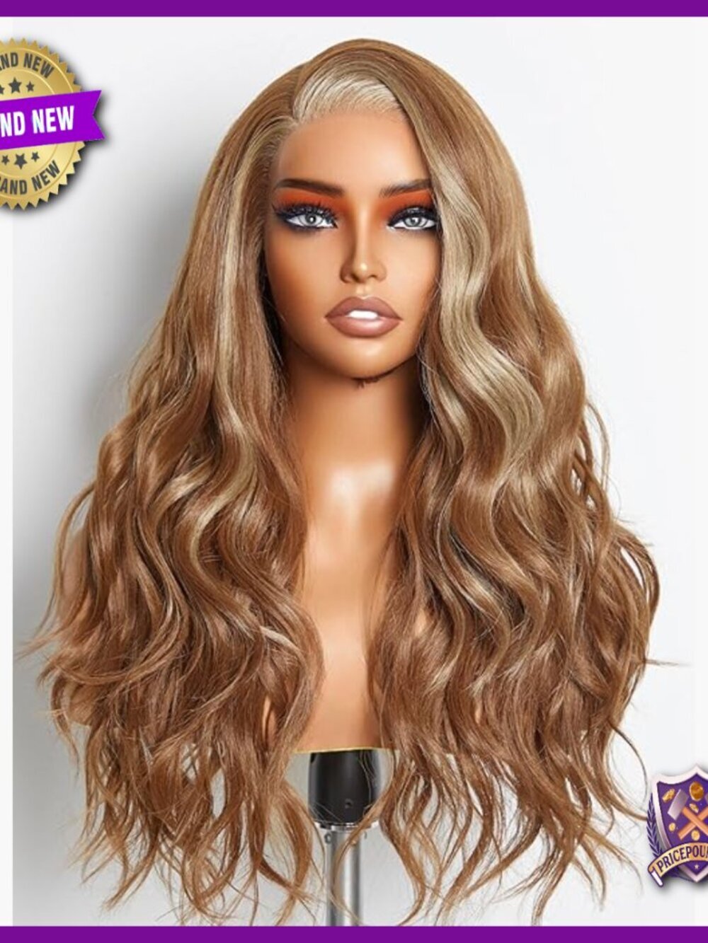 22 Inch Glueless Lace Front Wig, Pre Plucked Natural Hairline, Body Wave